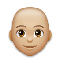 Woman- Medium-Light Skin Tone- Bald emoji on LG